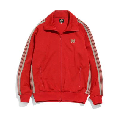 Needles Track Jacket Red with Butterfly Embroidery and Side Stripes - Casual KP218