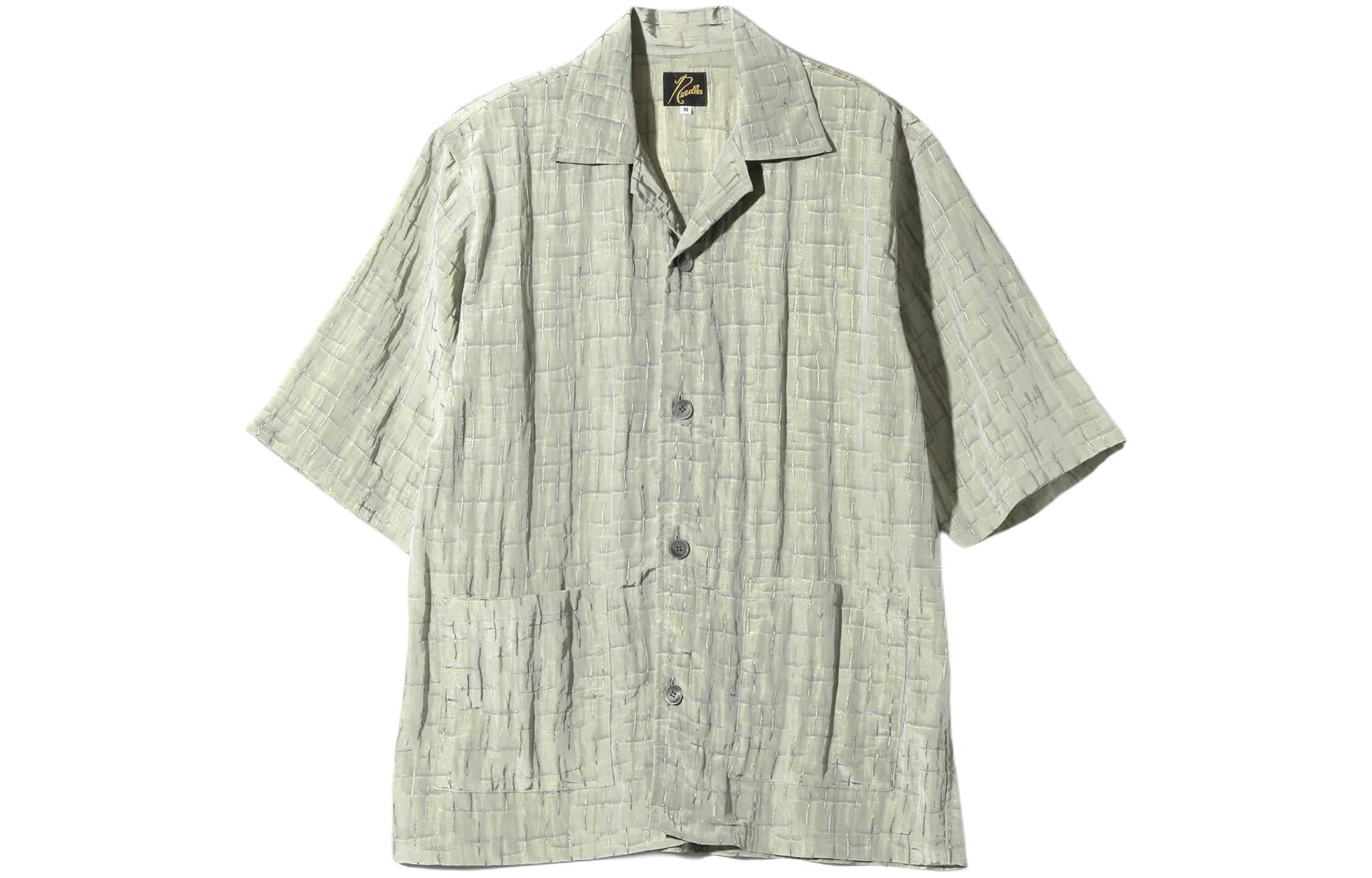 Shop Needles 男女休閒短袖格紋口袋襯衫 OT099