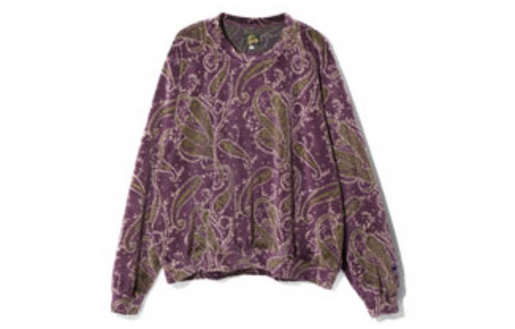 Needles Unisex Round Neck Pullover Sweatshirt Floral Pattern NS255B