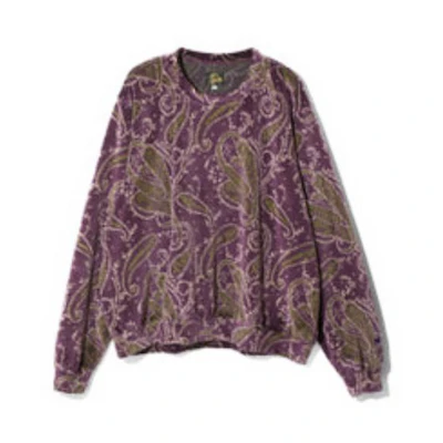 Needles Unisex Round Neck Pullover Sweatshirt Floral Pattern NS255B