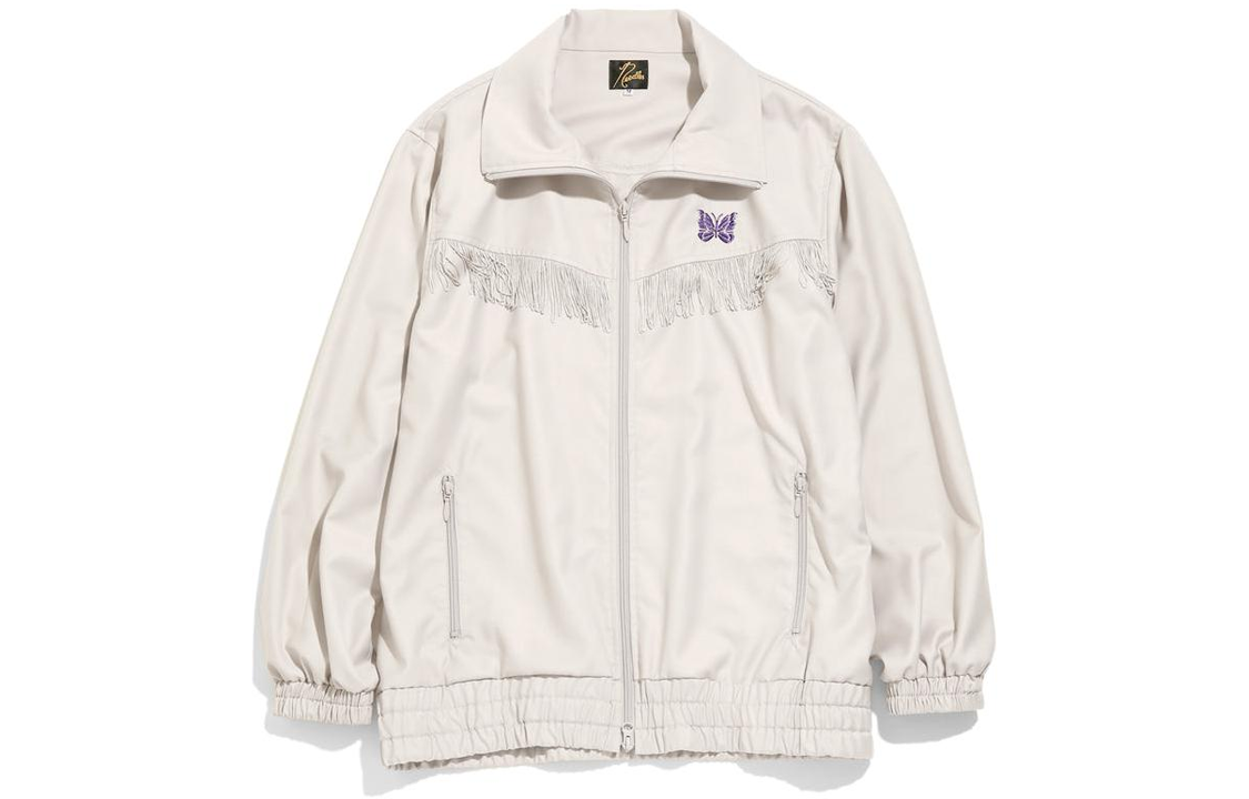 Needles Unisex Solid Color Zip Jacket - White KP128-BEI