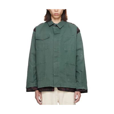 Needles Vintage Multi-Pocket Colorblock Jacket Green 241821M180000