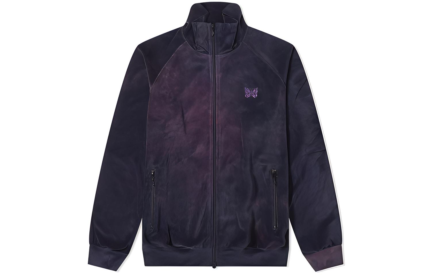 Needles Woven Track Jacket Diamond Embroidered Butterfly Tie-Dye Retro Purple Unisex. FK203-B
