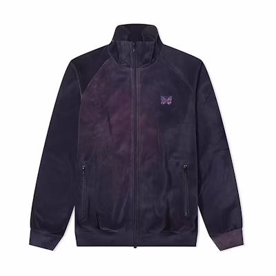 Needles Woven Track Jacket Diamond Embroidered Butterfly Tie-Dye Retro Purple Unisex. FK203-B