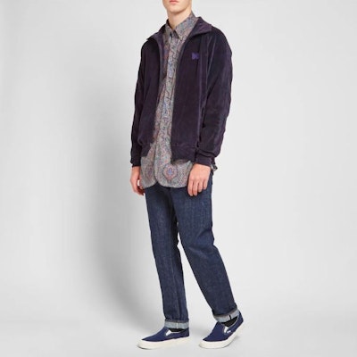 Needles 針織復古紫色蝴蝶刺繡圖案綁染款男女通用外套夹克. FK203-B Purchase Needles 針織復古紫色蝴蝶刺繡圖案綁染款男女通用外套夹克. FK203-B