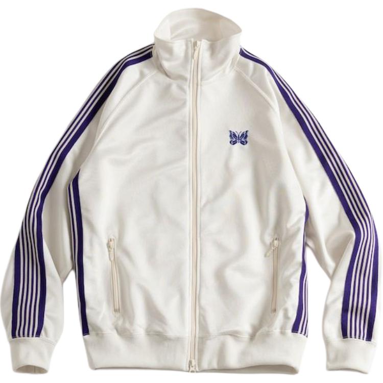 Needles FREAK'S STORE FW24 High Neck Zip Logo Embroidered Jacket Cream Unisex 1051202400081