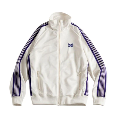 Needles FREAK'S STORE FW24 High Neck Zip Logo Embroidered Jacket Cream Unisex 1051202400081