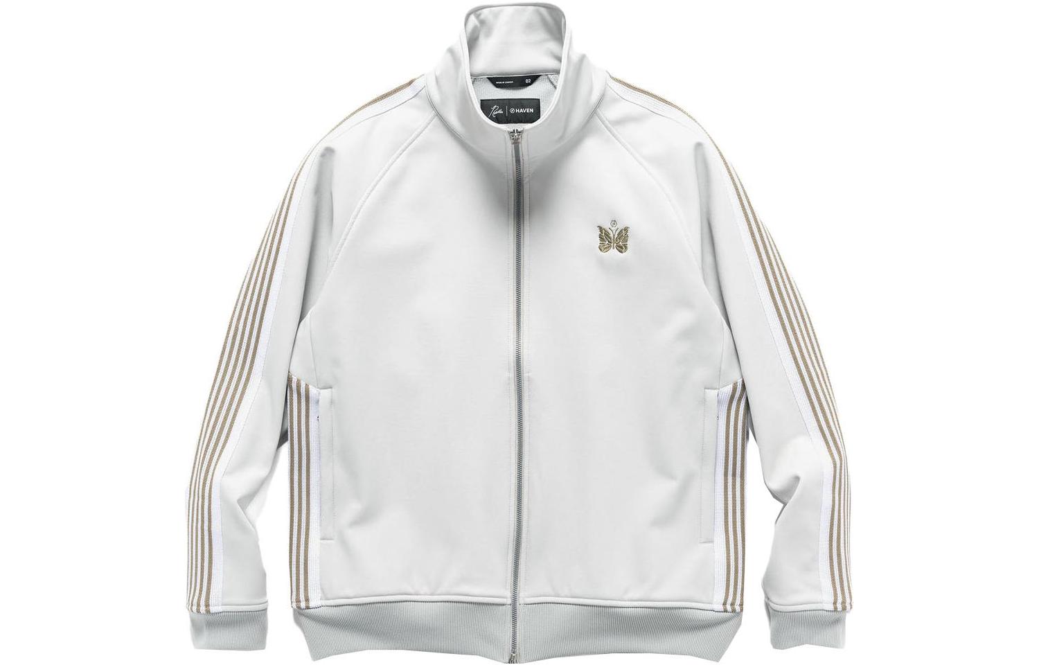 Needles HAVEN FW23 Striped Zip-Up Track Jacket Unisex White NS2026A