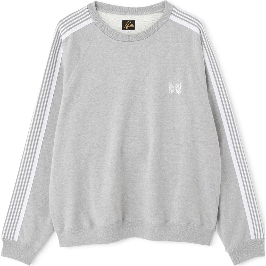 Needles LHP FW24 Classic Striped Unisex Crewneck Sweatshirt - Gray 7844232233-GREY