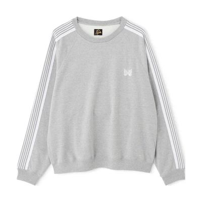 Needles LHP FW24 Classic Striped Unisex Crewneck Sweatshirt - Gray 7844232233-GREY