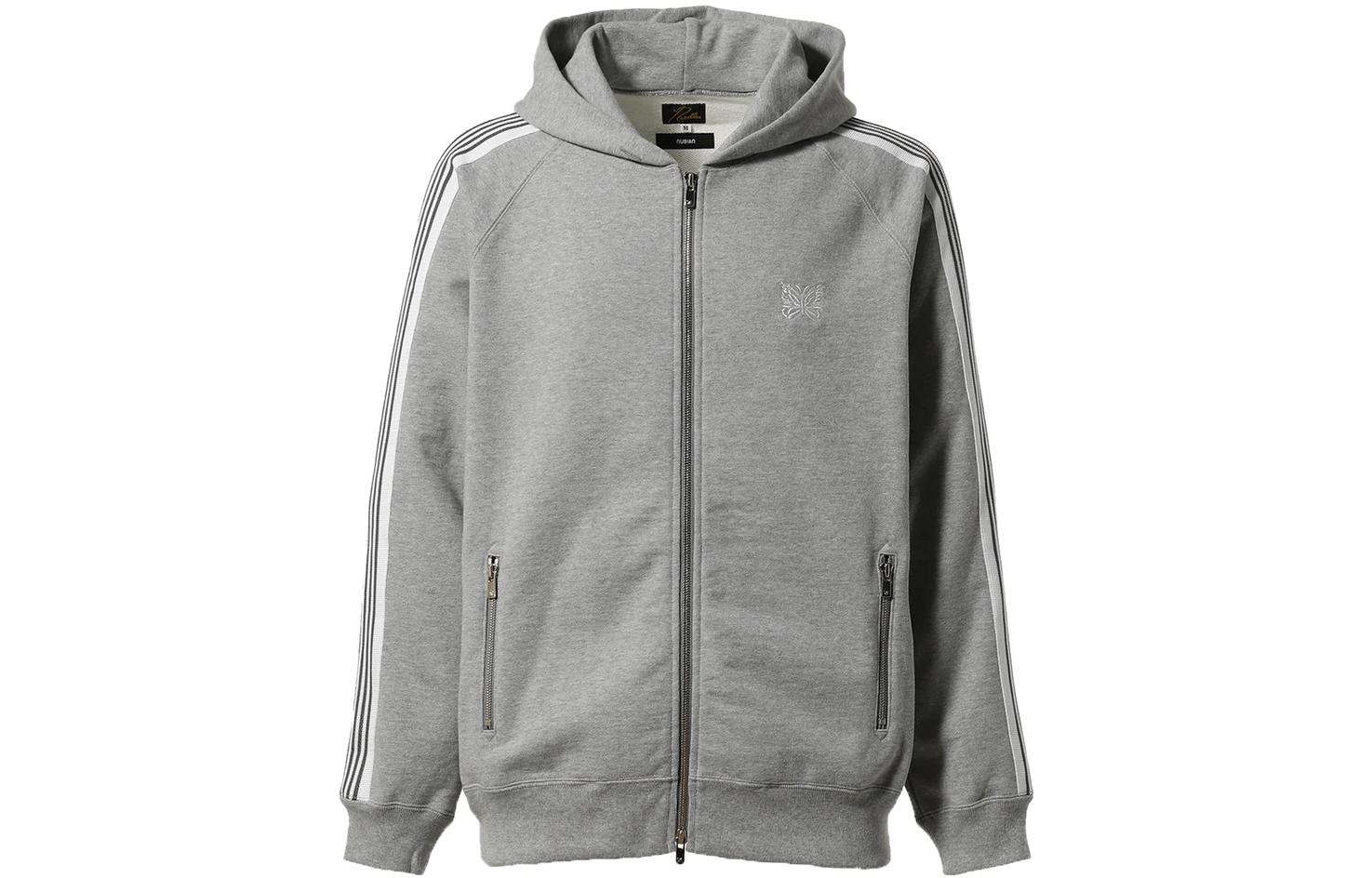 Needles NUBIAN Butterfly Print Dual-Sleeve Zip Hoodie Unisex Grey MR496-GRY-EXCLUSIVE