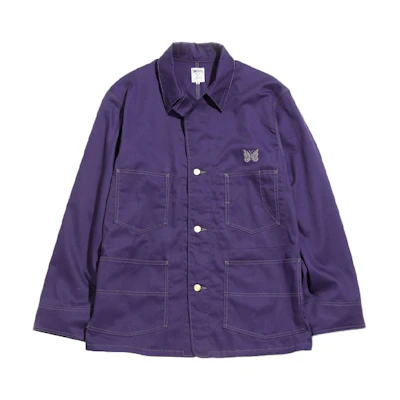 Needles Smith's Unisex Purple Cotton Twill Coverall Jacket with Multiple Pockets KP285E