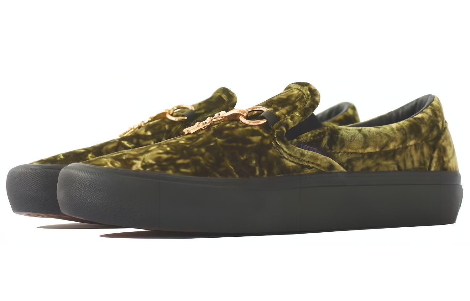 Shop Needles x Vans Classic Slip-On VLT LX ''Velours Vert'' VN0A3QXYSI0