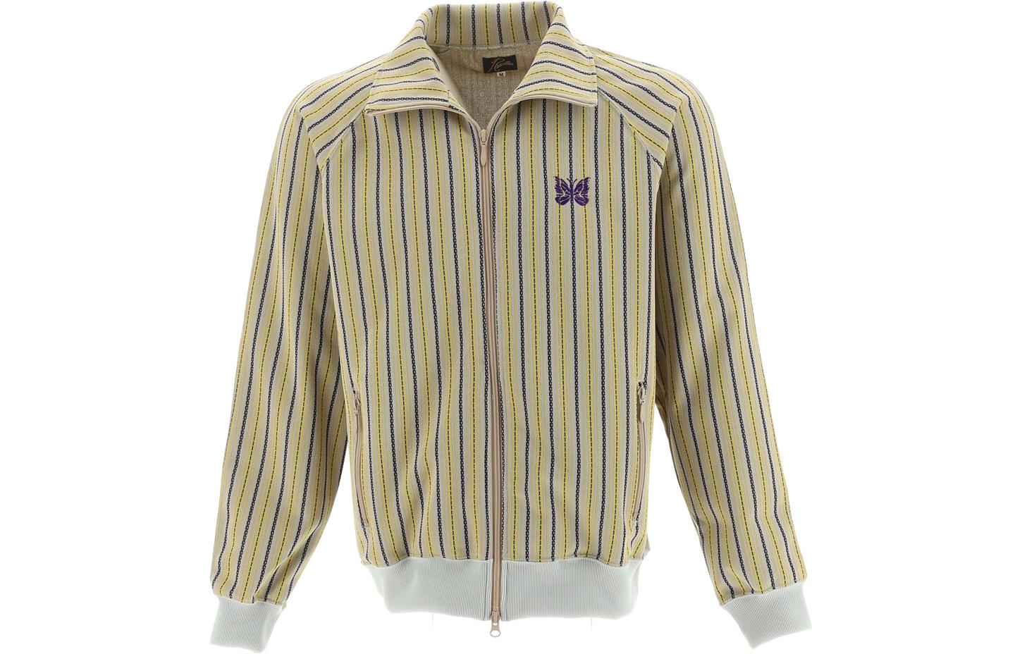 Needles Yellow Striped Print Zip-Up Jacket MR282000YELLOW