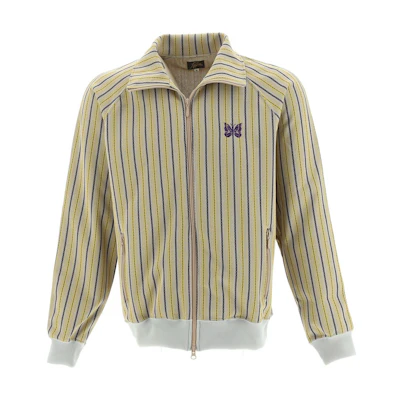 Needles Yellow Striped Print Zip-Up Jacket MR282000YELLOW
