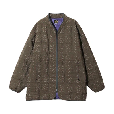 Needles Zip Pocket Long-Sleeve Stand Collar Jacket Unisex Khaki PU126A
