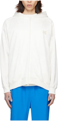 Needles 拉鍊羅紋針織下擺連帽衫 灰白色 241821M202002 Buy Needles 拉鍊羅紋針織下擺連帽衫 灰白色 241821M202002