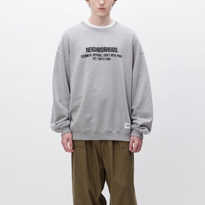 NEIGHBORHOOD Crewneck Sweatshirt with Letter Print Long Sleeves 232UWNH-CSM02 4