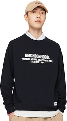 NEIGHBORHOOD Crewneck Sweatshirt with Letter Print Long Sleeves 232UWNH-CSM02 Lookbook NEIGHBORHOOD Crewneck Sweatshirt with Letter Print Long Sleeves 232UWNH-CSM02