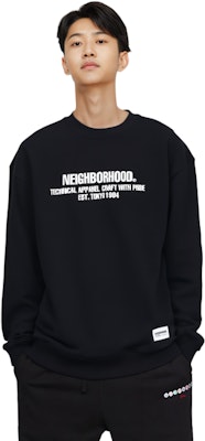 NEIGHBORHOOD Crewneck Sweatshirt with Letter Print Long Sleeves 232UWNH-CSM02 Details for NEIGHBORHOOD Crewneck Sweatshirt with Letter Print Long Sleeves 232UWNH-CSM02
