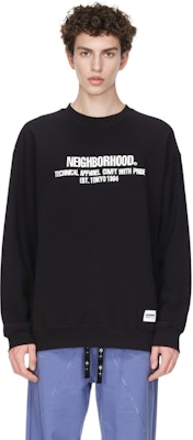 NEIGHBORHOOD Crewneck Sweatshirt with Letter Print Long Sleeves 232UWNH-CSM02 Cheap NEIGHBORHOOD Crewneck Sweatshirt with Letter Print Long Sleeves 232UWNH-CSM02