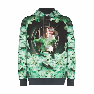 NBHD Green Graphic Print Pullover Hoodie with Drawstring. 192UWNHCSM-02S