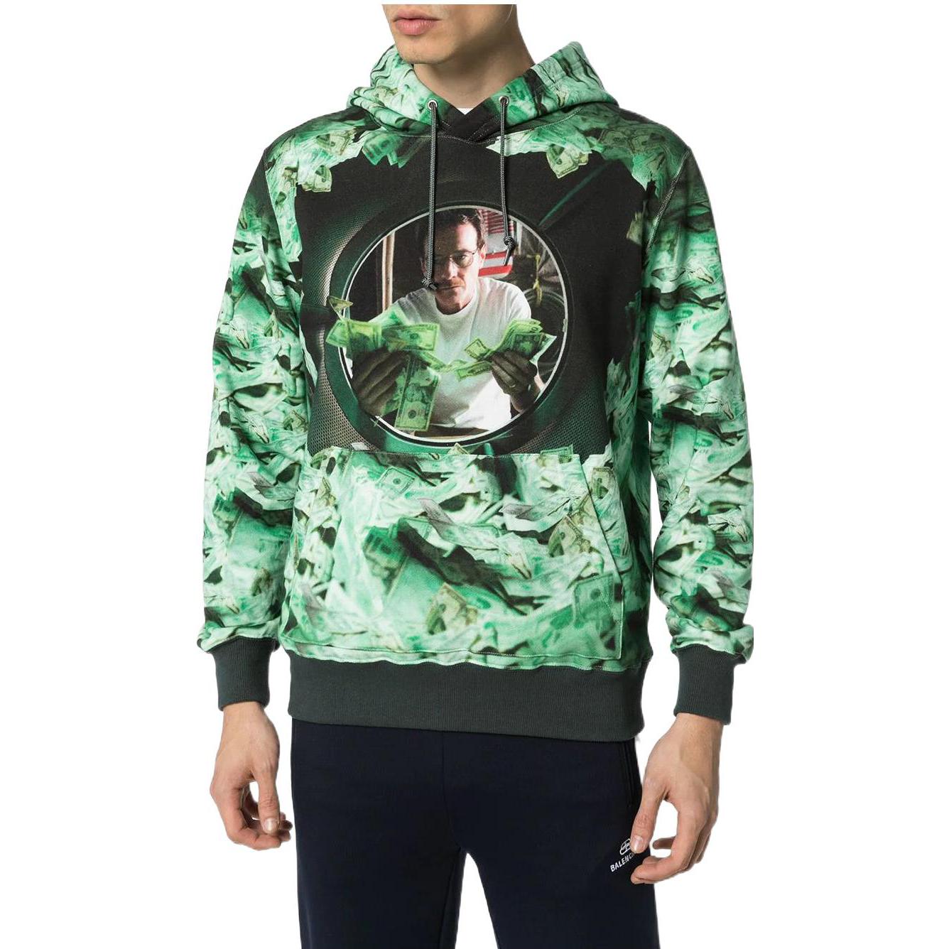 Lookbook NEIGHBORHOOD 绿色图案印花抽绳连帽卫衣 192UWNHCSM-02S