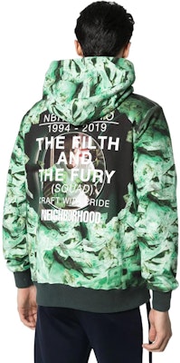 NEIGHBORHOOD 绿色图案印花抽绳连帽卫衣 192UWNHCSM-02S Shop NEIGHBORHOOD 绿色图案印花抽绳连帽卫衣 192UWNHCSM-02S