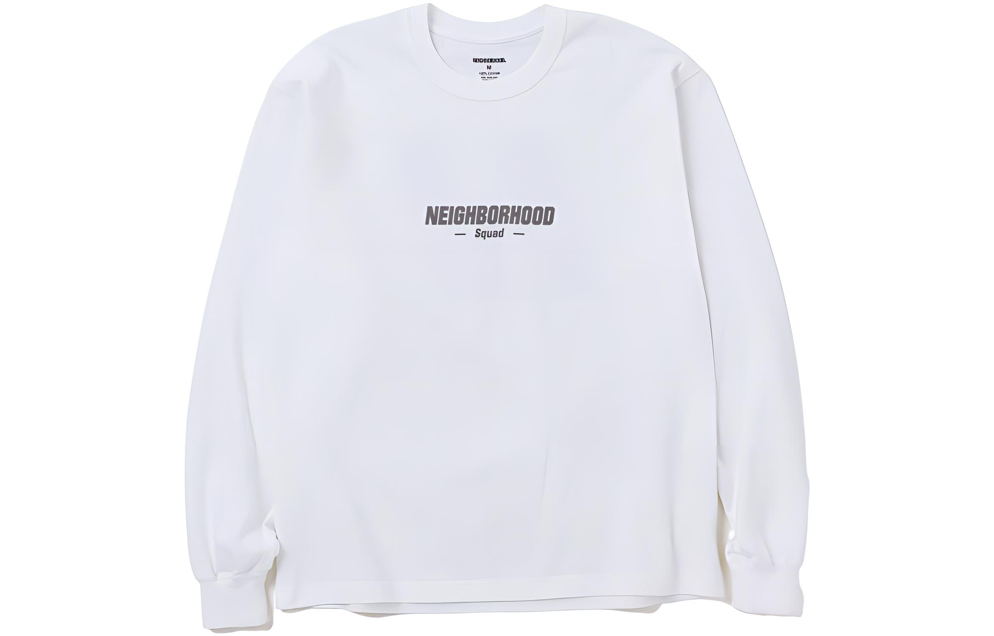 NEIGHBORHOOD  Pullover Crew Neck Letter Print Oversized Long Sleeve Tee 232pcnh-lt05