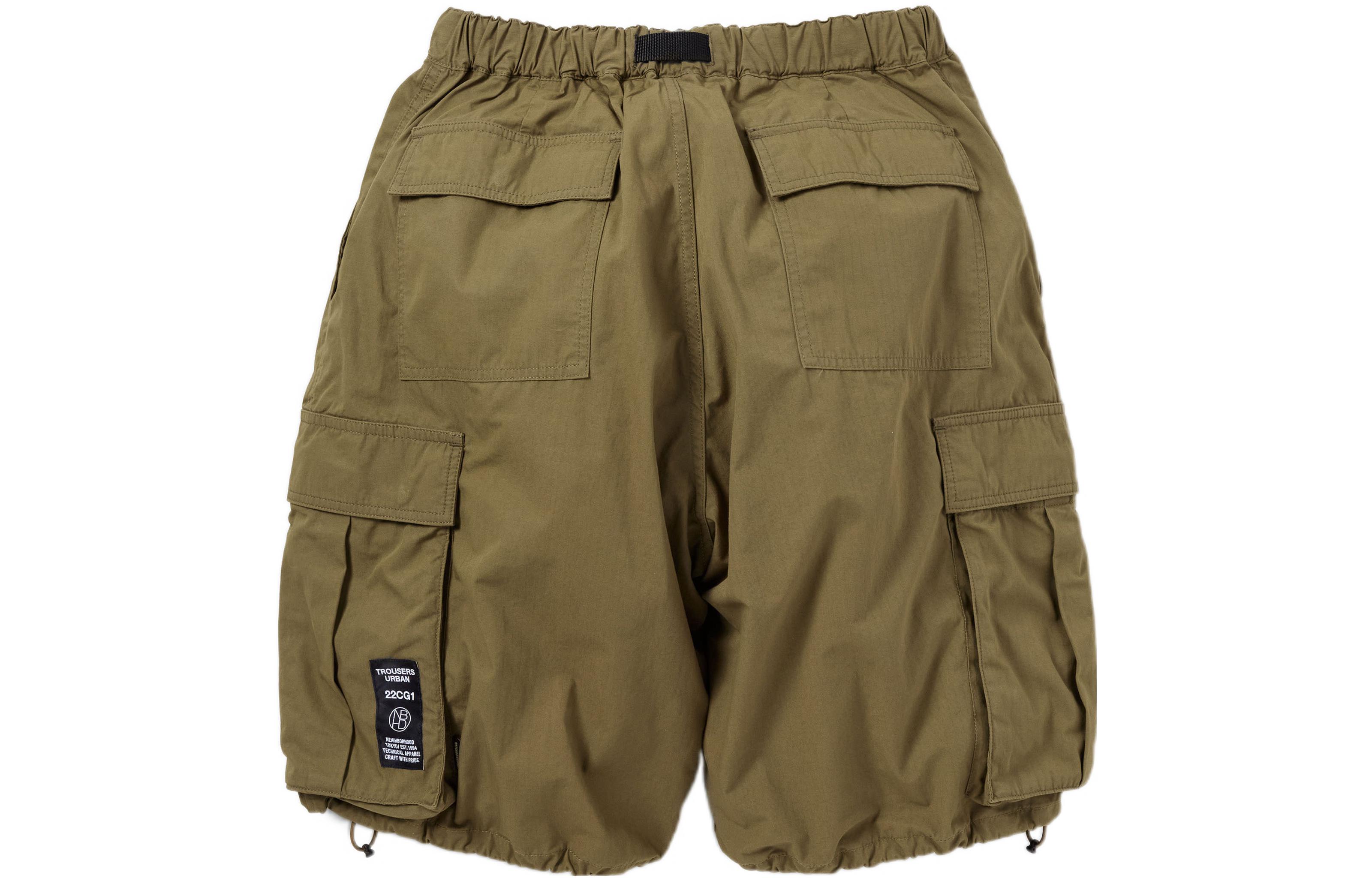 Lookbook NEIGHBORHOOD Celana Pendek Kasual Longgar Warna Polos. 221YTNH-PTM02