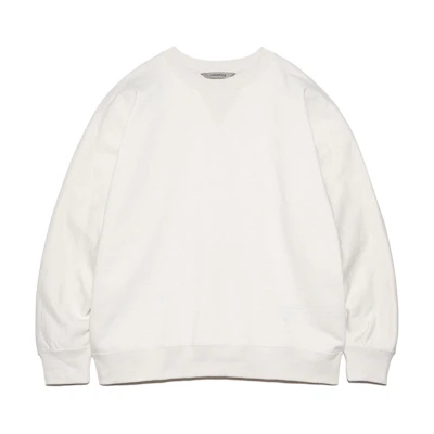NBHD Solid Crewneck Pullover Sweatshirt Ivory White SUHS417-ST