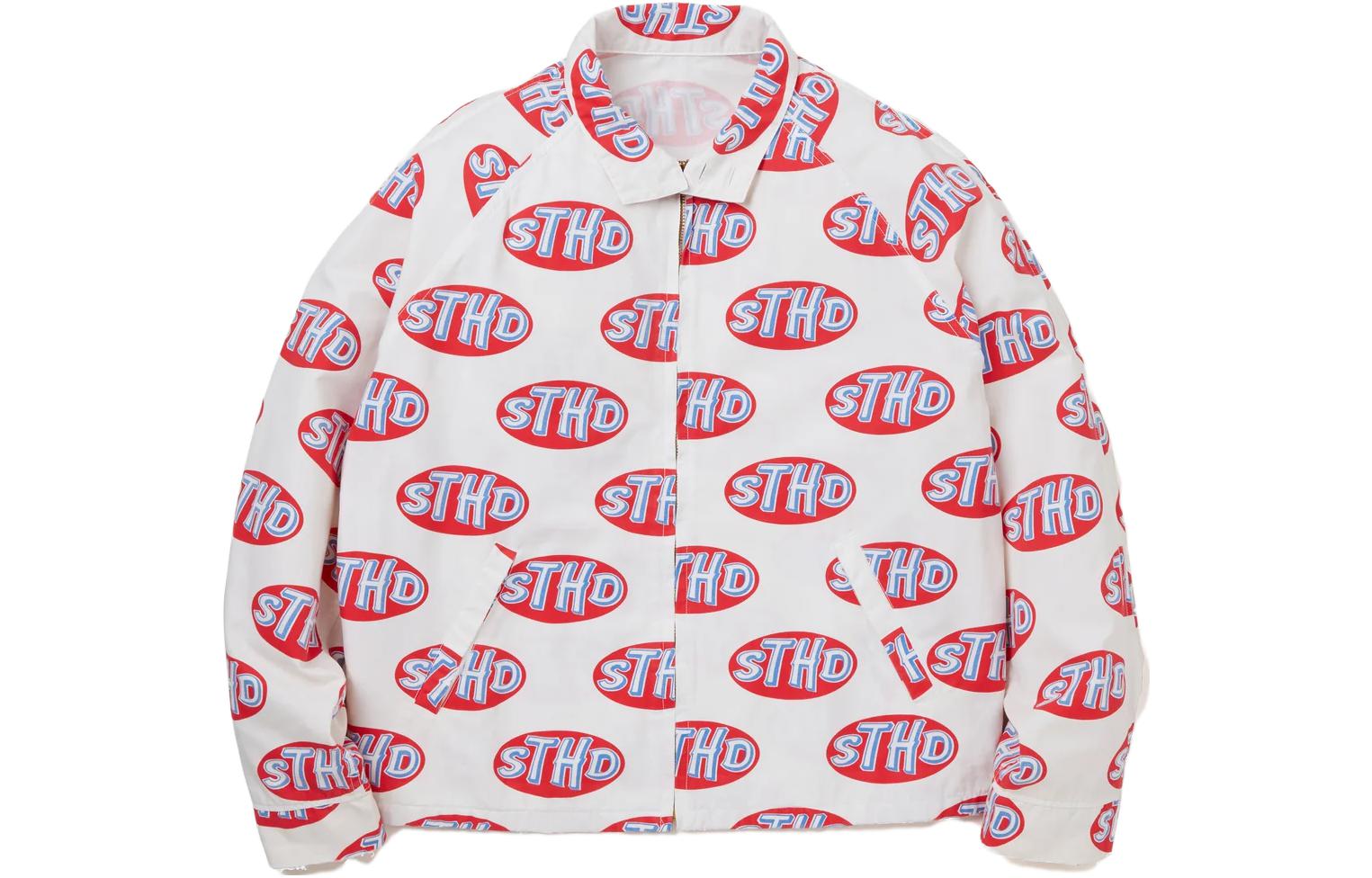 NBHD All-Over Letter Print Long-Sleeve Jacket Unisex White 23119SMN-JKM01S