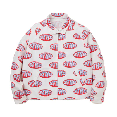 NBHD All-Over Letter Print Long-Sleeve Jacket Unisex White 23119SMN-JKM01S