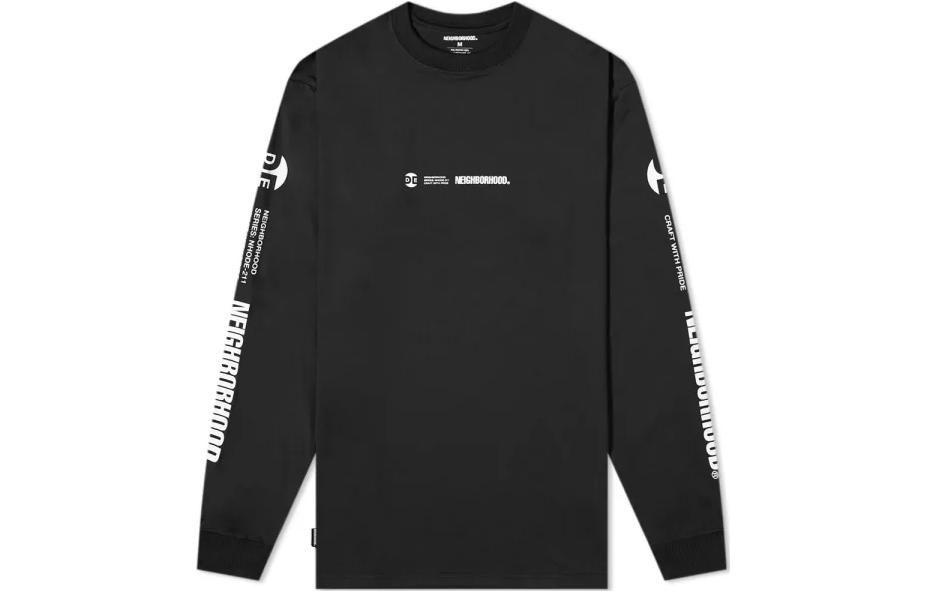 NEIGHBORHOOD Black Crewneck Pullover Sweatshirt with Solid Print 211GONH-CSM02-BK