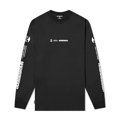 NBHD Black Crewneck Pullover Sweatshirt with Solid Print 211GONH-CSM02-BK