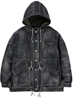 NEIGHBORHOOD Black Denim Pullover Hooded Button Jacket 202XBNH-JKM07 NEIGHBORHOOD Black Denim Pullover Hooded Button Jacket 202XBNH-JKM07