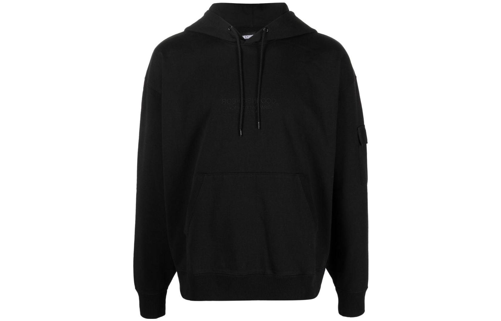 NBHD Black Hoodie with Embroidered Logo 212UNNHCSM02BLACK