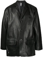 NEIGHBORHOOD Black Leather Jacket with Solid Embroidery Design CARLITOCLJ-KTBLACK NEIGHBORHOOD Black Leather Jacket with Solid Embroidery Design CARLITOCLJ-KTBLACK