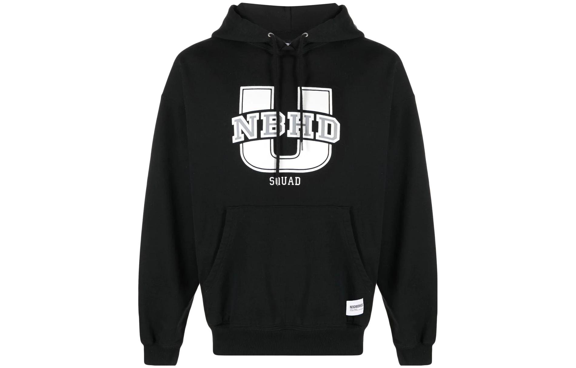 NBHD Black Letter Logo Pullover Hoodie 231FPNHCSM02