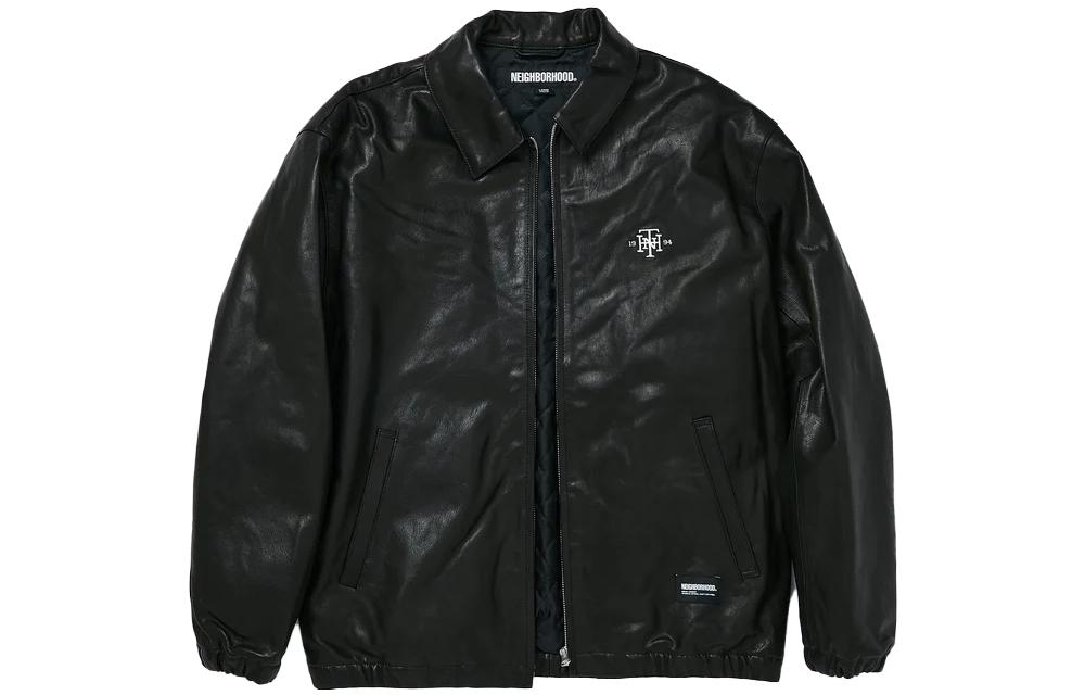 NBHD Black Logo Embroidered Zip-Up Jacket 232SZNH-JKM02-CTN-No2