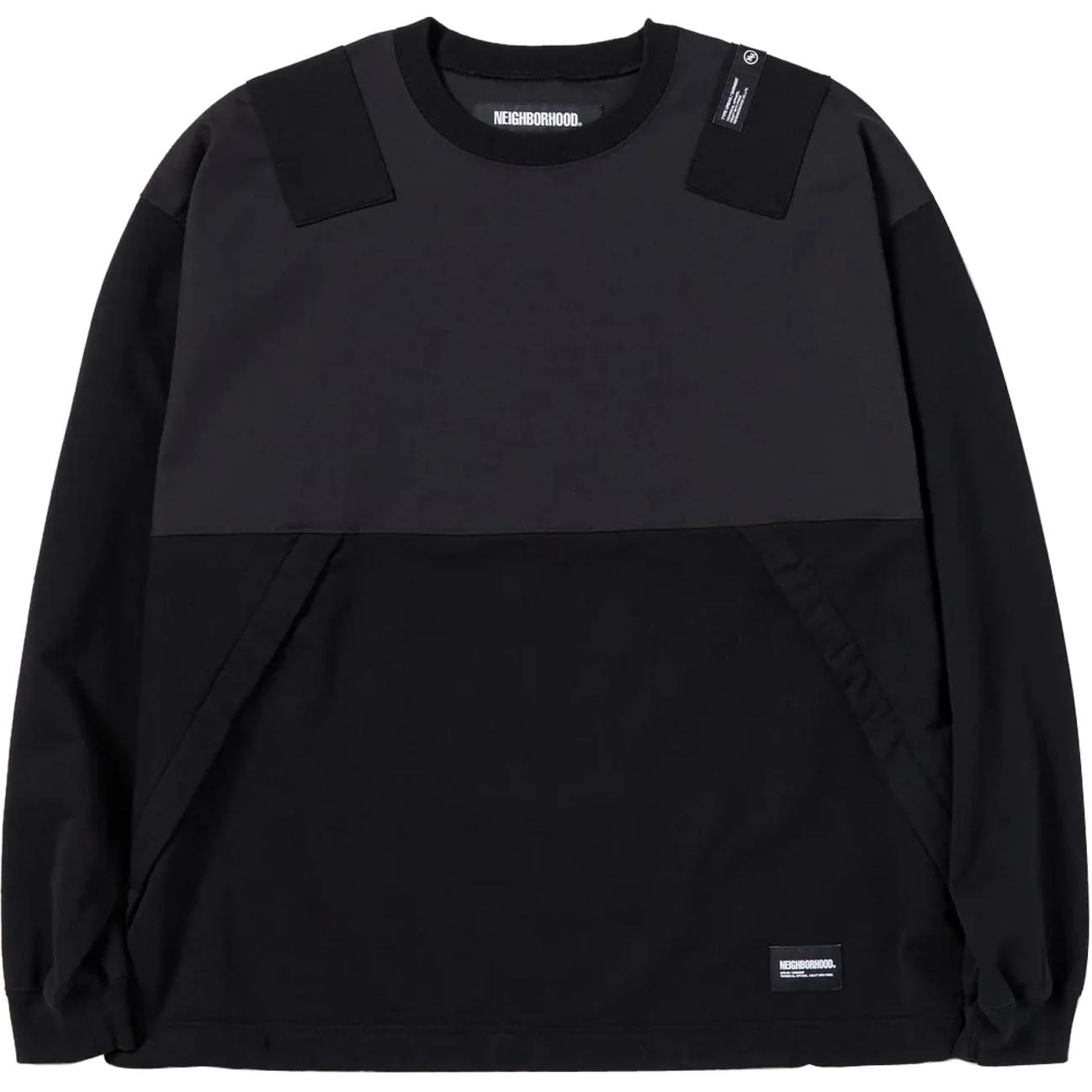 NBHD Black Patchwork Crewneck Loose-Fit Long-Sleeve Sweatshirt 231UWNH-CSM03-BLK
