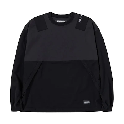 NBHD Black Patchwork Crewneck Loose-Fit Long-Sleeve Sweatshirt 231UWNH-CSM03-BLK