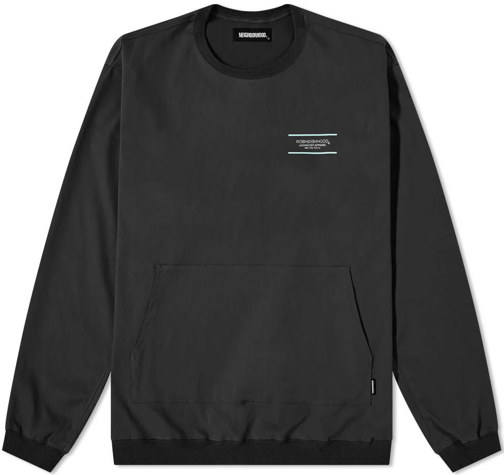 neighborhood-black-pocket-crewneck-long-sleeve-sweatshirt-212-tsnh-shm-06-bk