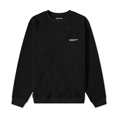 NBHD Black Solid Color Fleece Crewneck Sweatshirt 212OKNH-CSM01