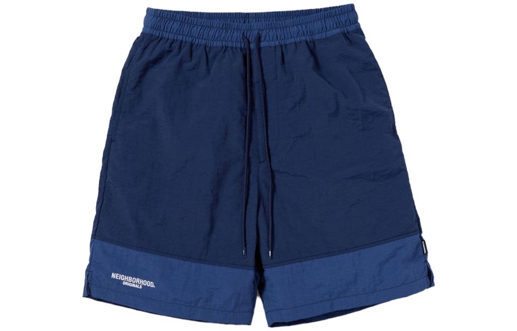 NEIGHBORHOOD Colorblock Logo Print Mid-Waist Relaxed Fit Shorts Men 231TSNH-PTM03