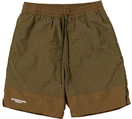 네이버후드 컬러블록 로고 프린트 남성 미드웨이스트 릴렉스핏 반바지 231TSNH-PTM03 Sizing 네이버후드 컬러블록 로고 프린트 남성 미드웨이스트 릴렉스핏 반바지 231TSNH-PTM03