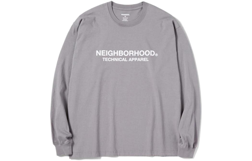NEIGHBORHOOD Crewneck Long Sleeve Sweatshirt with Logo Print 221PCNH-LT04