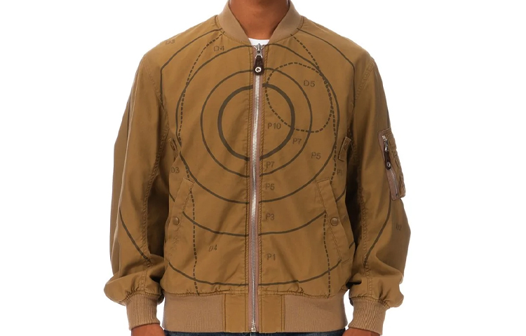 NEIGHBORHOOD Embroidered Graphic Knit Cuff Jacket for Men. 201AQNH-JKM02