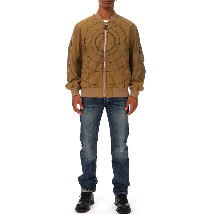 Lookbook 네이버후드 자수 그래픽 니트 커프 재킷 남성용. 201AQNH-JKM02