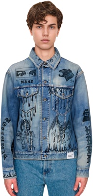 NEIGHBORHOOD渐变牛仔手绘按钮休闲夹克-男士 232YTNH-JKM05 Sizing NEIGHBORHOOD渐变牛仔手绘按钮休闲夹克-男士 232YTNH-JKM05